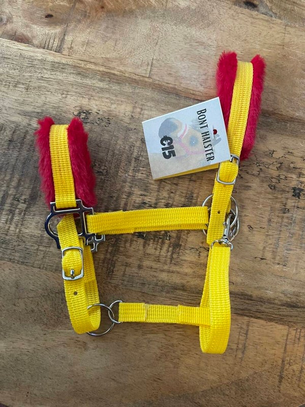 IW fur halter yellow-red