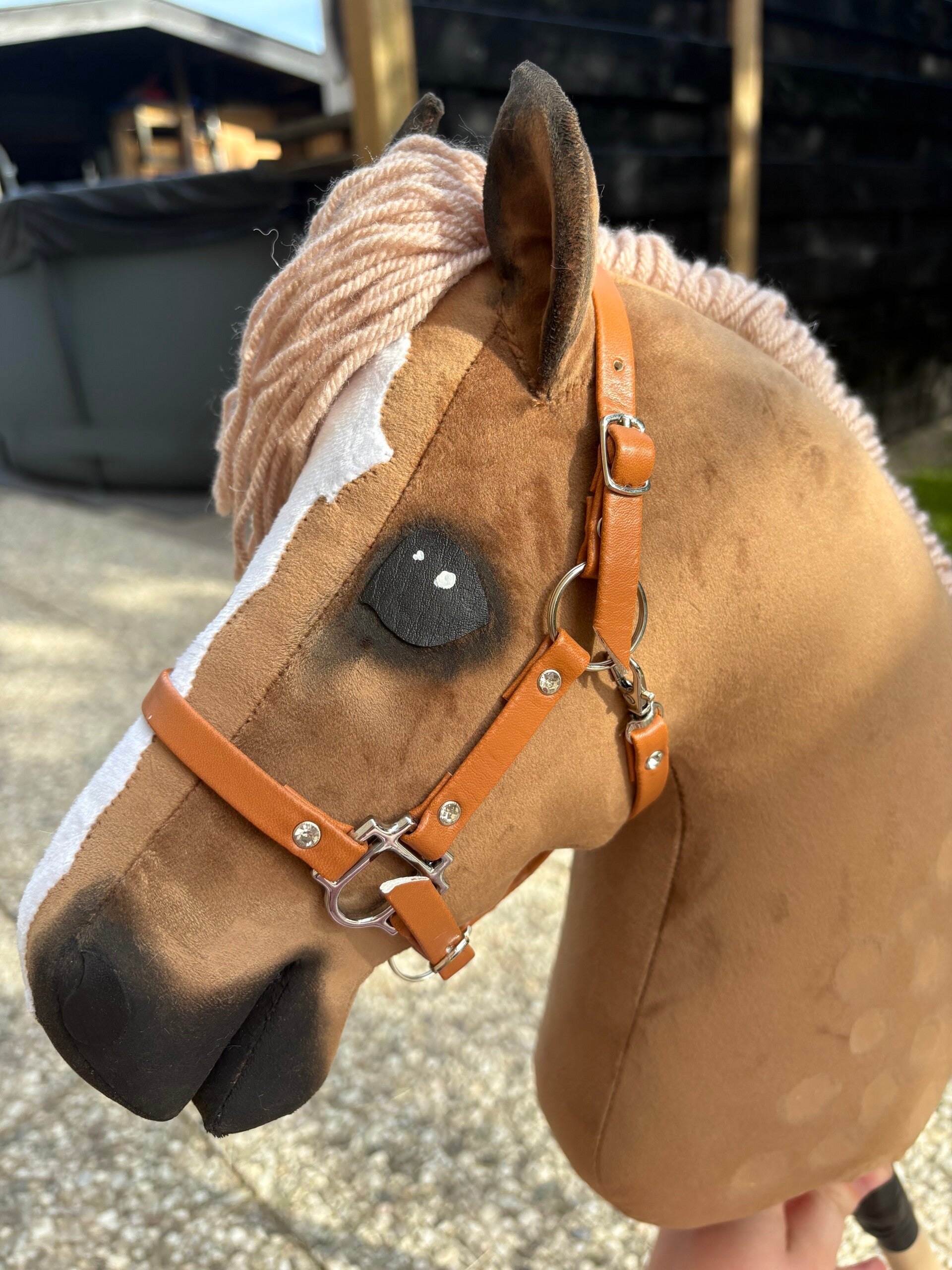 IW cognac white glitter leather halter size M