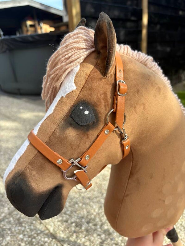 IW cognac white glitter leather halter size M