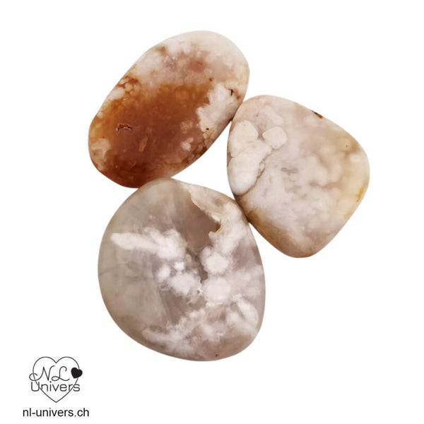 Agate cerise / Fleur de cerisier galet