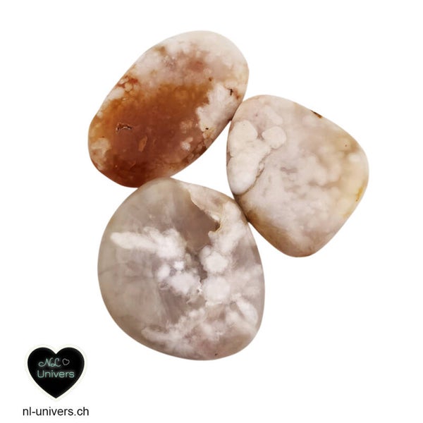 Agate cerise / Fleur de cerisier galet