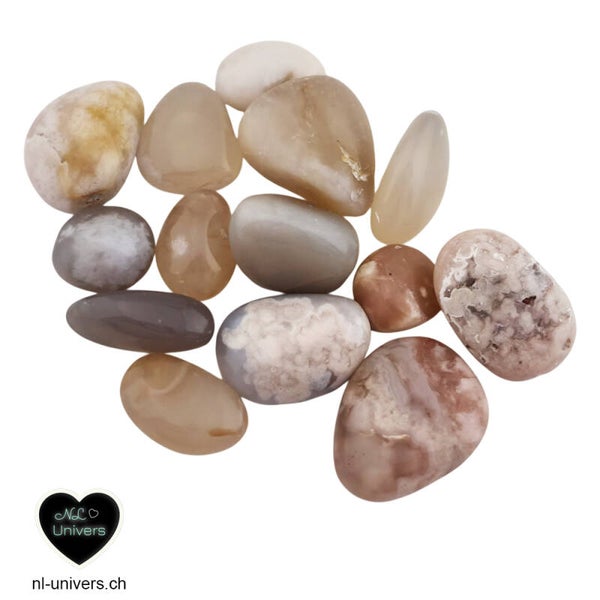 Agate cerise / Fleur de cerisier roulée