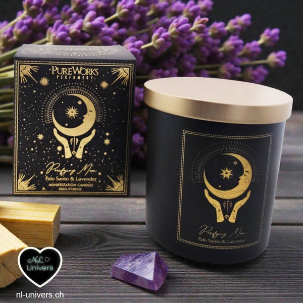 Bougie d'intention Purifying Moon + Améthyste
