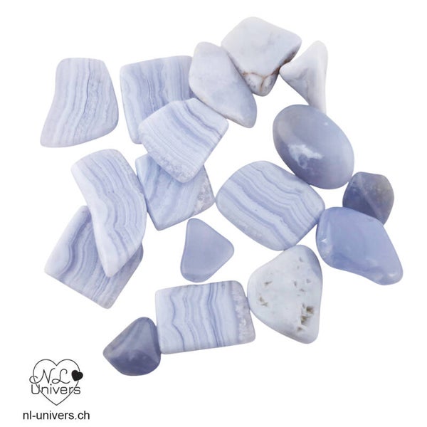 Calcédoine bleue roulée