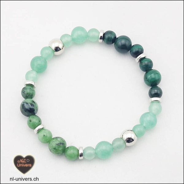 Bracelet Guérison - Aventurine verte + Malachite + Rubis-Zoïsite