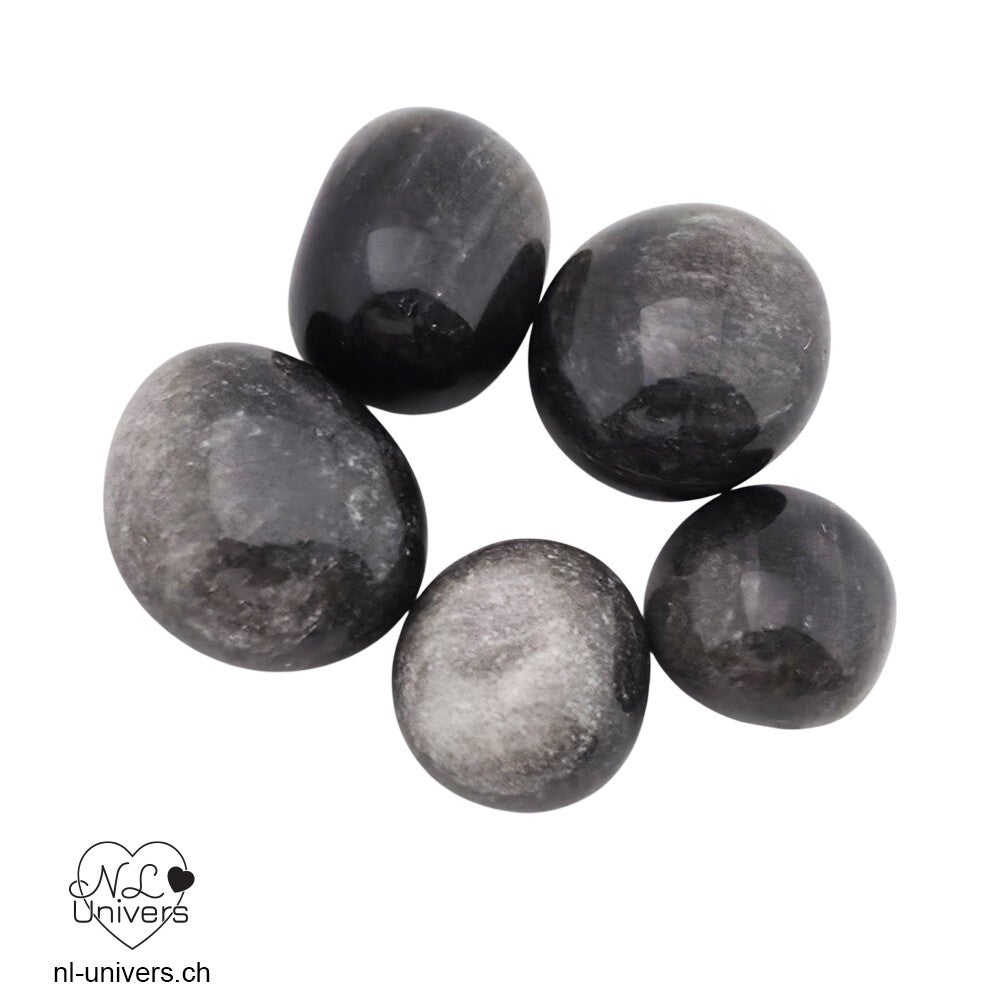 Obsidienne argentée roulée