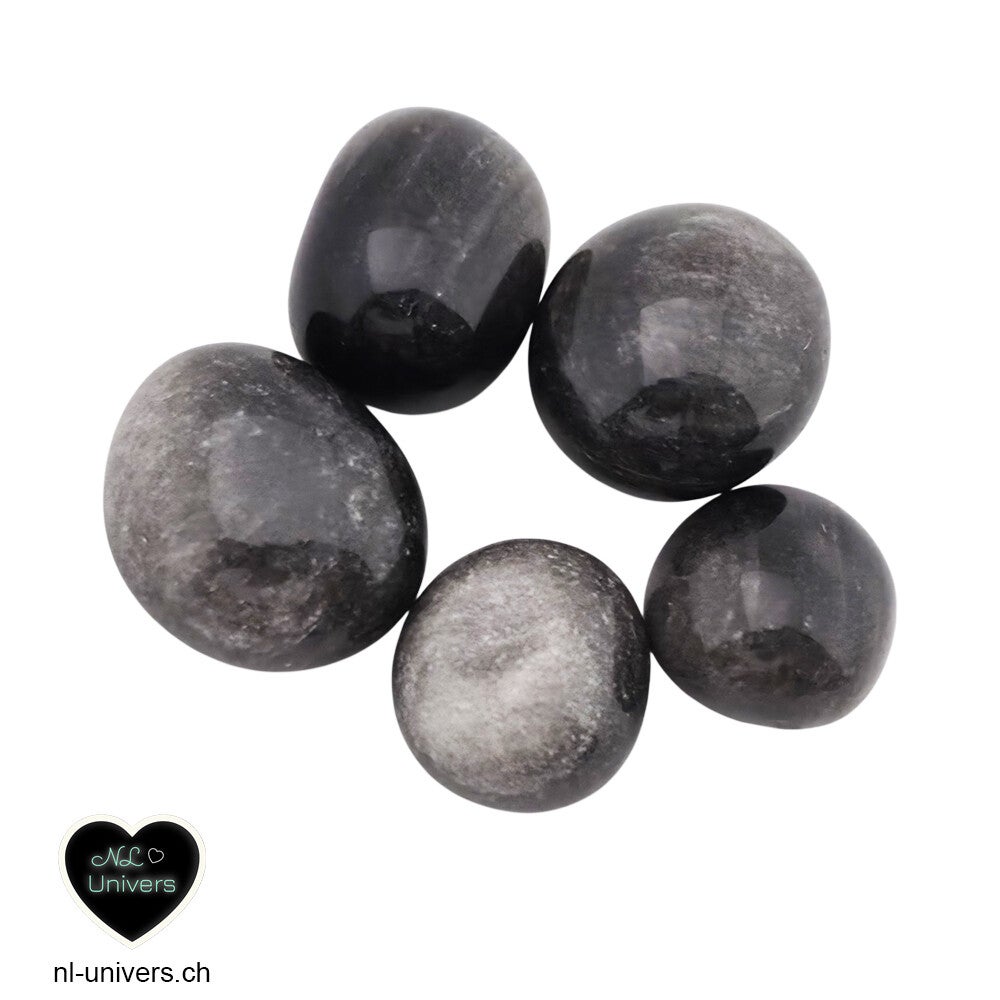 Obsidienne argentée roulée