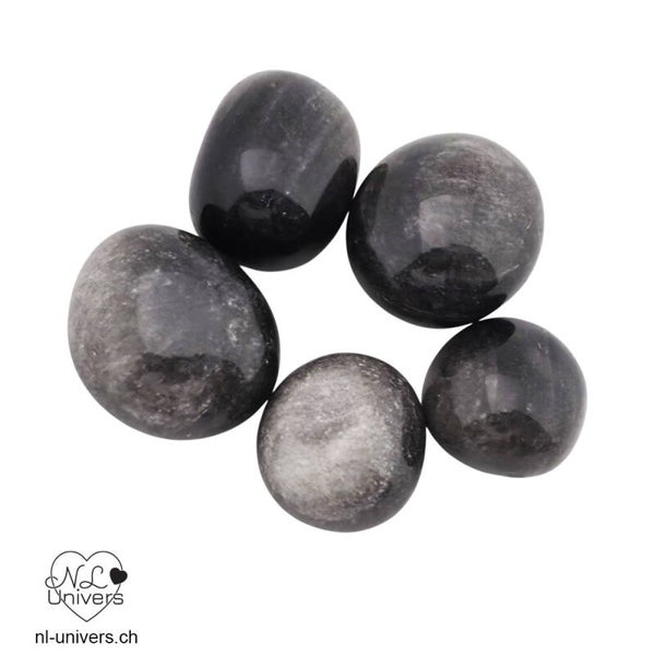 Obsidienne argentée roulée