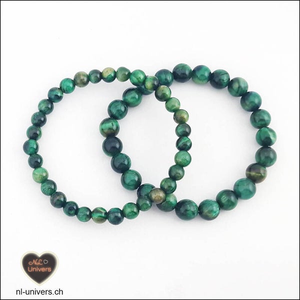 Bracelet Œil de tigre vert teinté