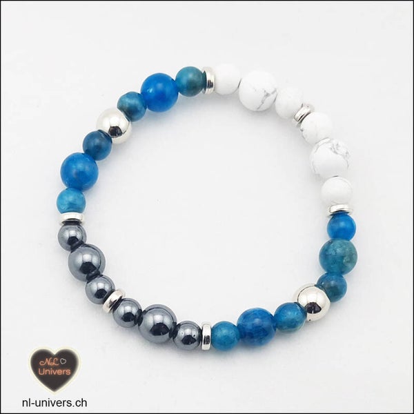 Bracelet Perte de poids - Apatite + Hématite + Howlite-Magnésite