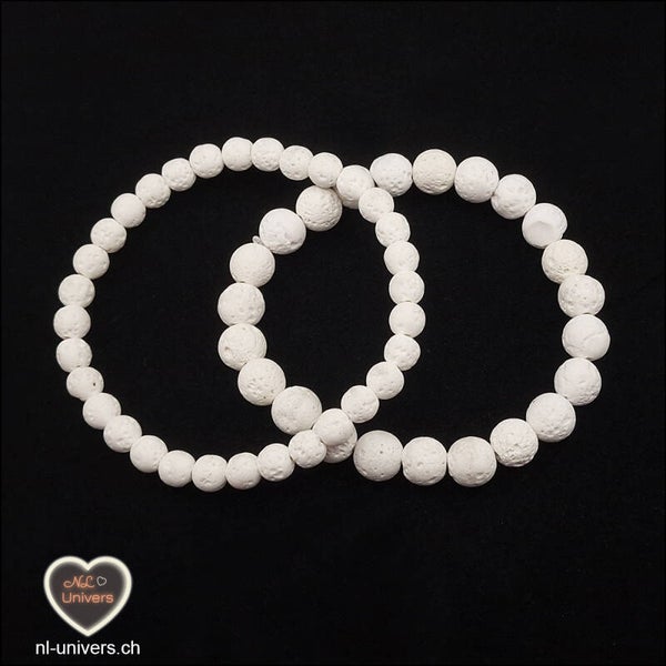 Bracelet Pierre de lave blanche teinté