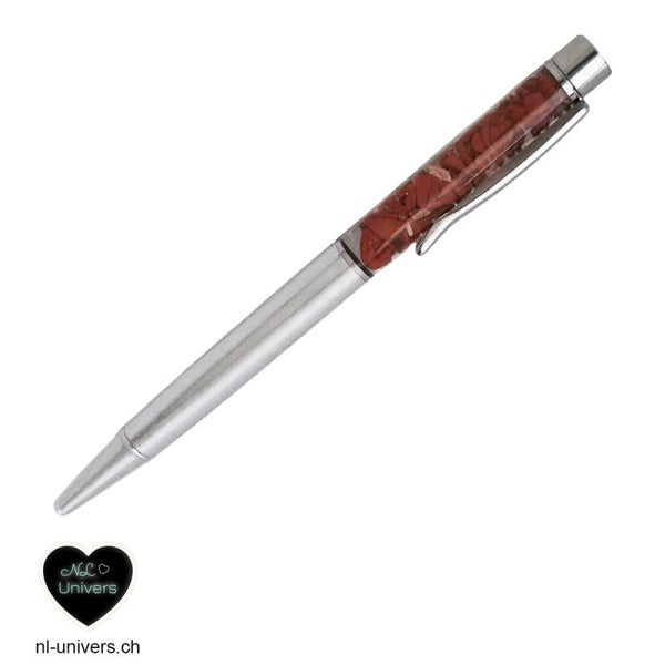 Stylo orgonite Jaspe rouge