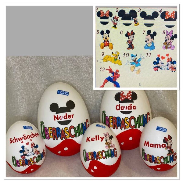 Personalisiertes xxl Überraschung Ei in 16 cm 20 cm 30 cm mit Motiv