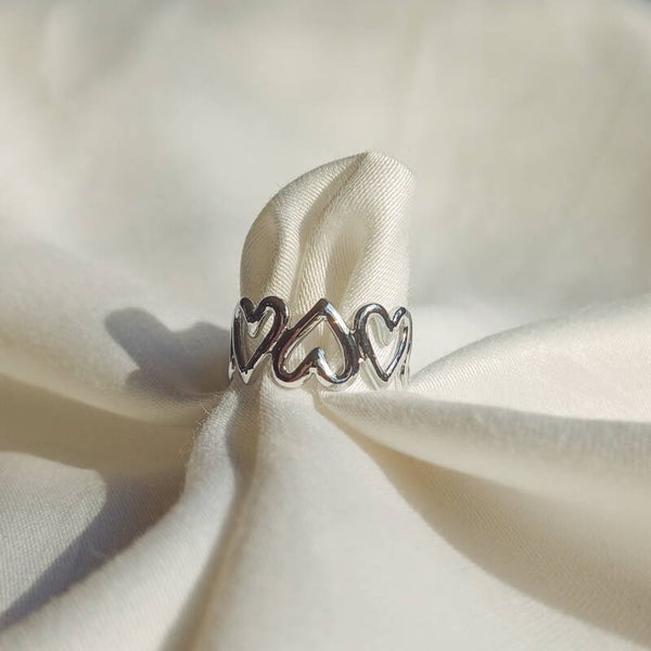 Open heart ring zilver