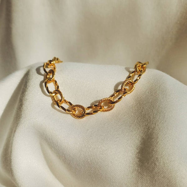 Big chain armband goud