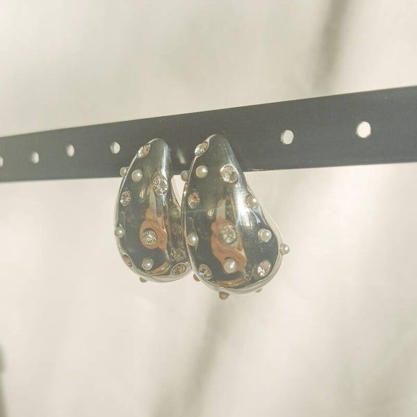 Shiny drops oorbellen zilver