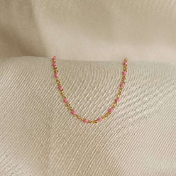 Felroze ball chain armband