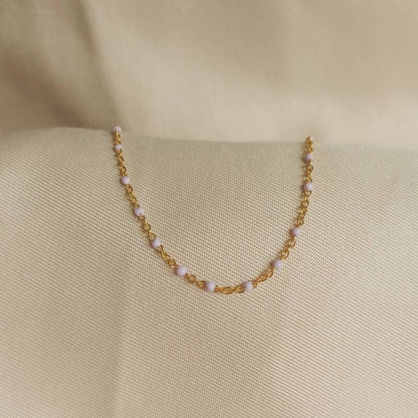 Paarse ball chain armband
