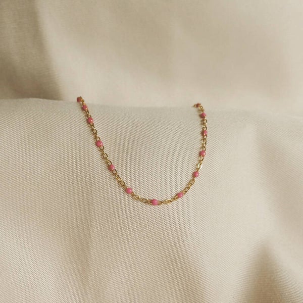 Donkerroze ball chain armband