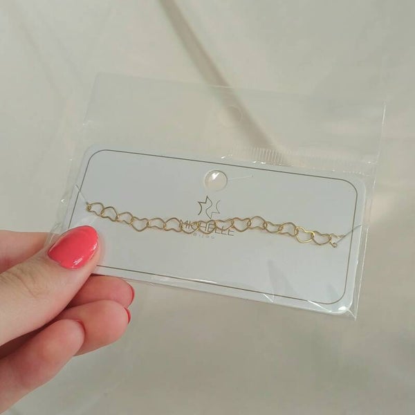 Mini open heart armband goud