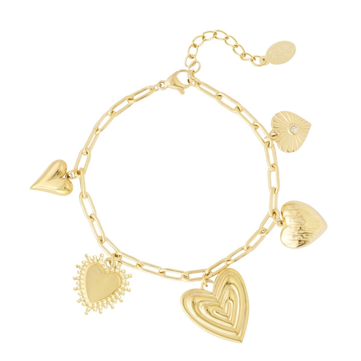Cute charms armband goud