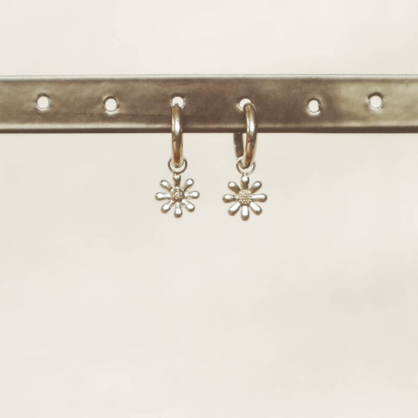 Flower oorbellen zilver