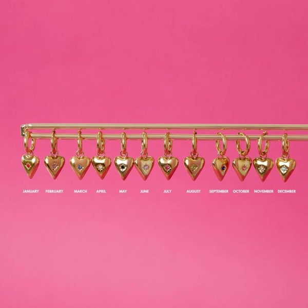 Birthstone oorbellen goud