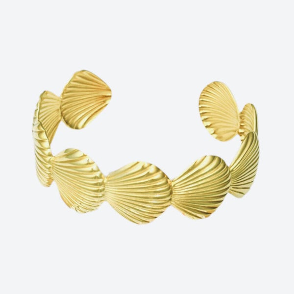 Big shell bangle goud