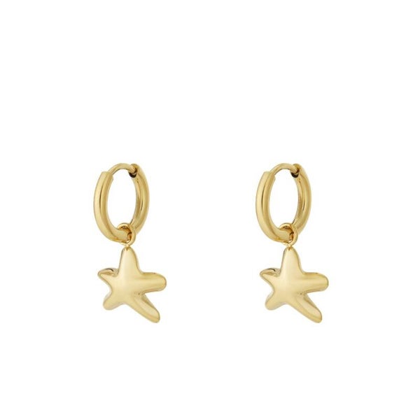 Sea star oorbellen goud
