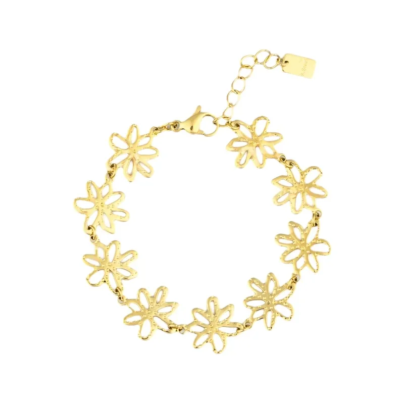 Flower armband goud