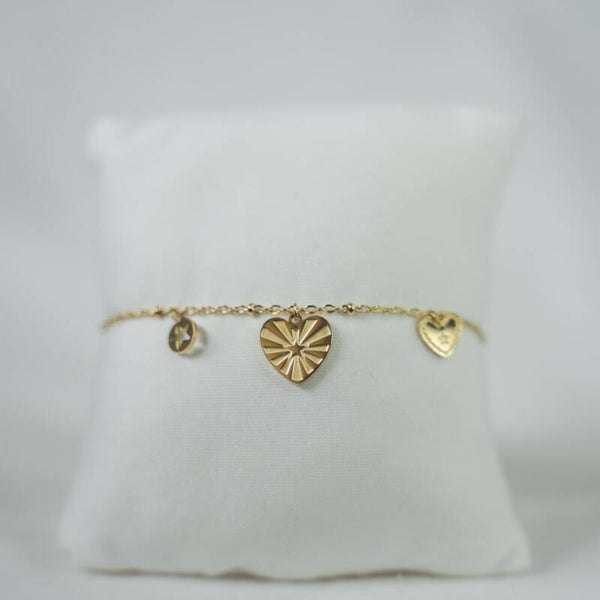 Heart coins armband goud