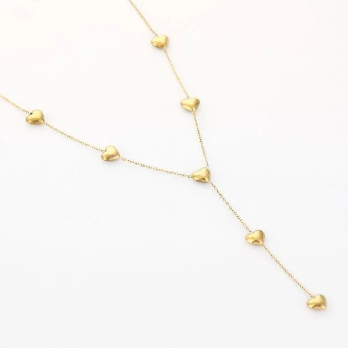 Y heart ketting goud
