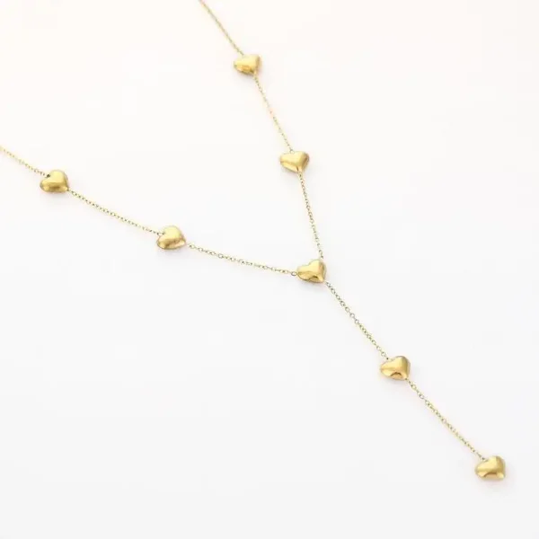Y heart ketting goud