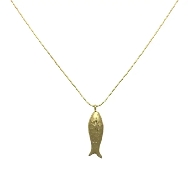 Big fish ketting goud