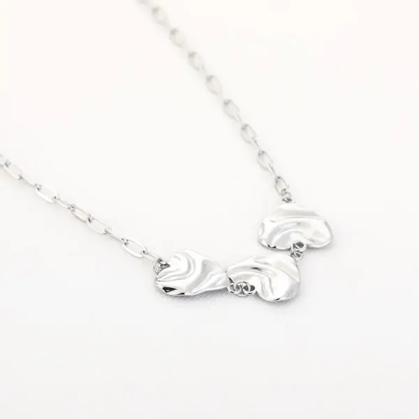 3 hearts ketting zilver