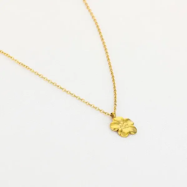 Mini flower ketting goud