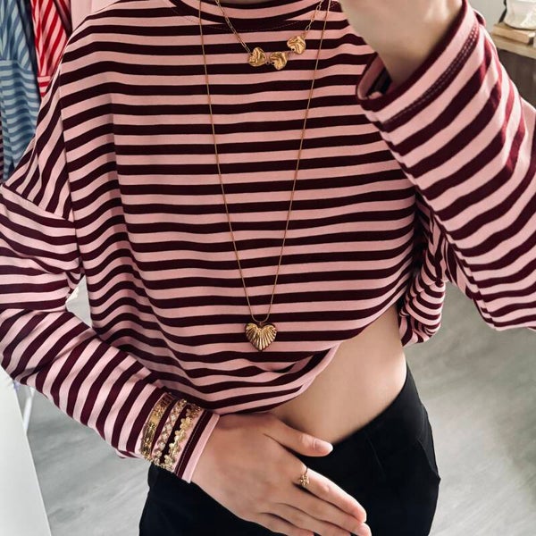 Striped longsleeve bordeaux