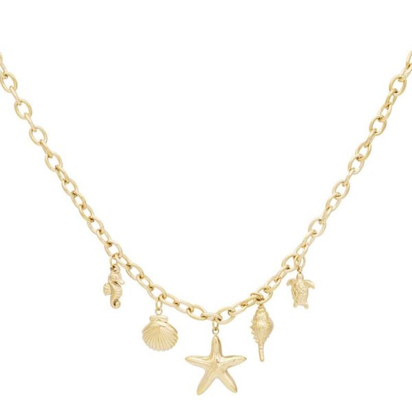Sea charms ketting goud
