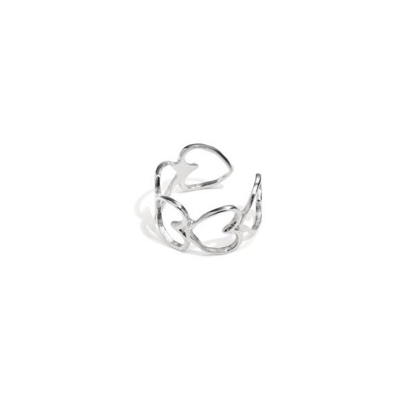 Heartbeat ring zilver