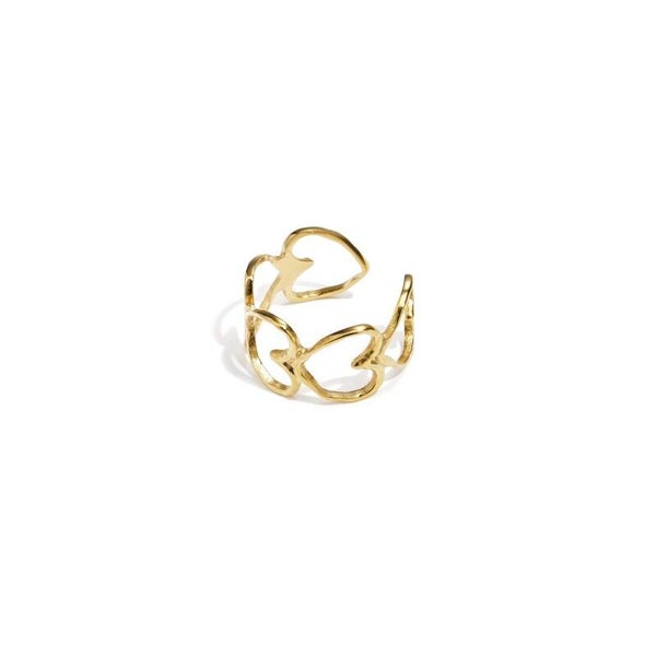Heartbeat ring goud