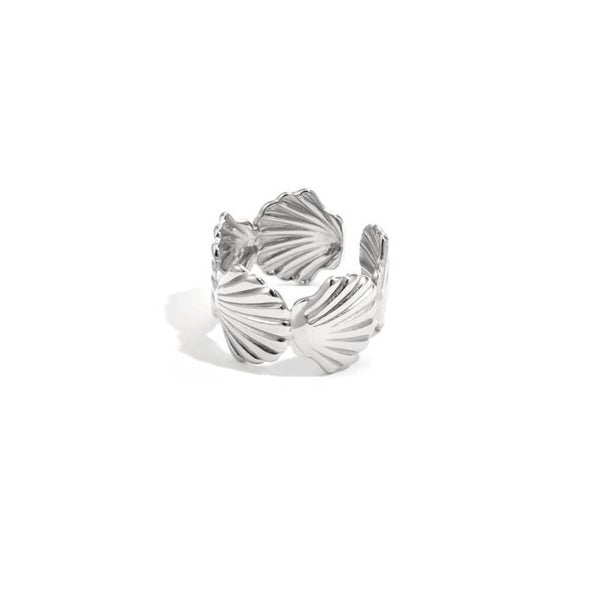 Big sea shell ring zilver