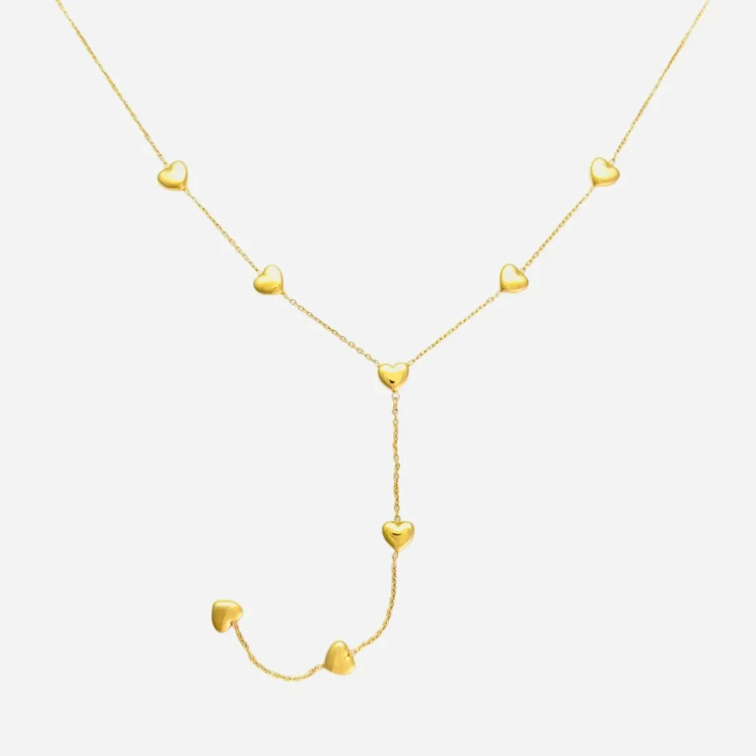 Y heart ketting goud
