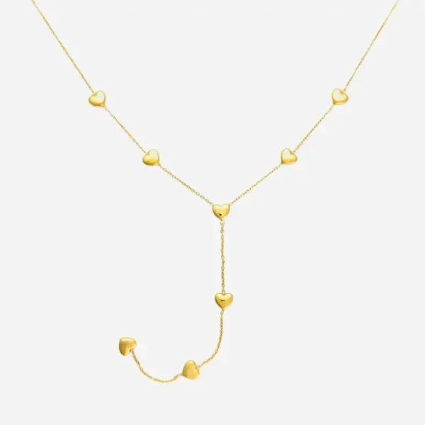 Y heart ketting goud