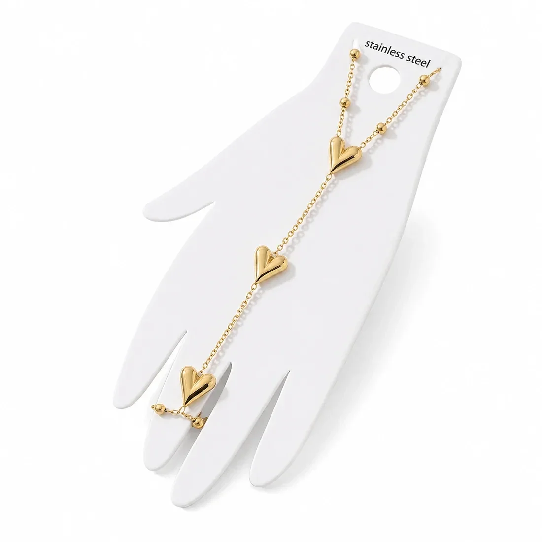 Handchain hearts goud