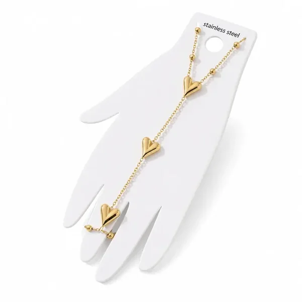 Handchain hearts goud
