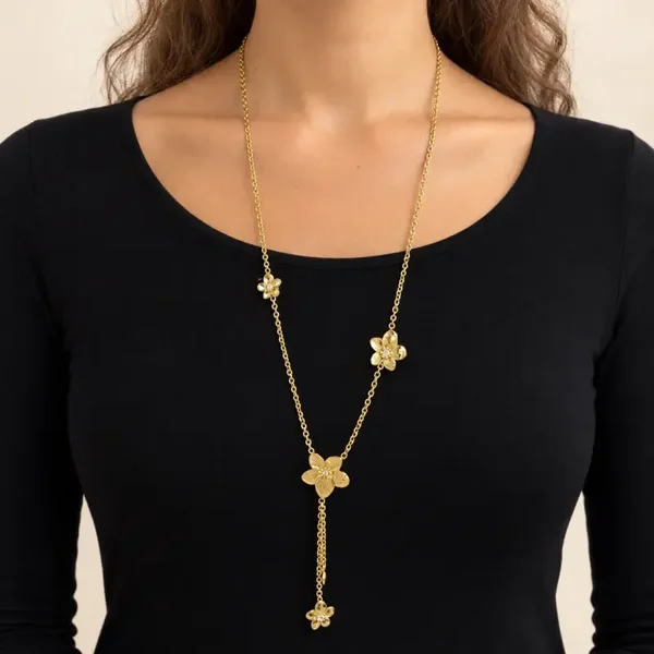 Y flower ketting goud