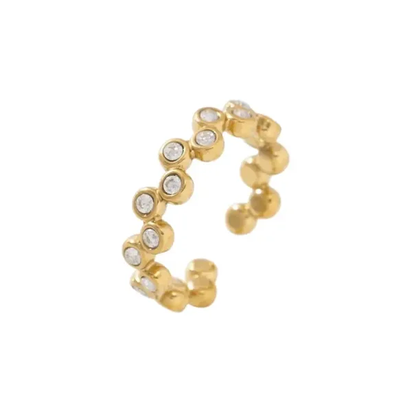 White dots ring goud
