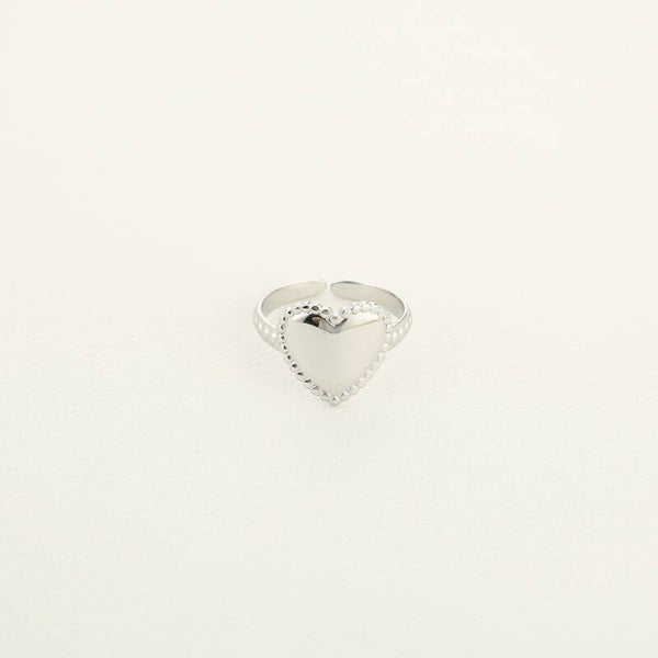 Cute heart ring zilver
