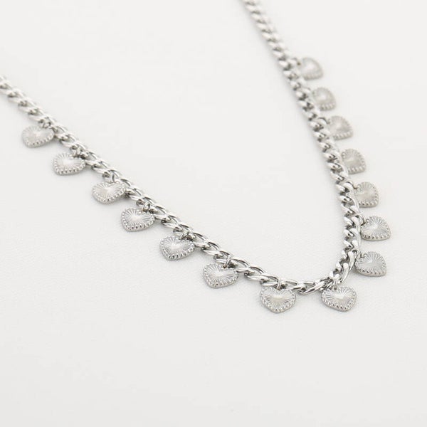 Cute hearts ketting zilver