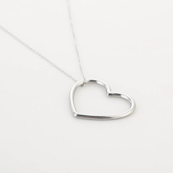 Big heart ketting zilver